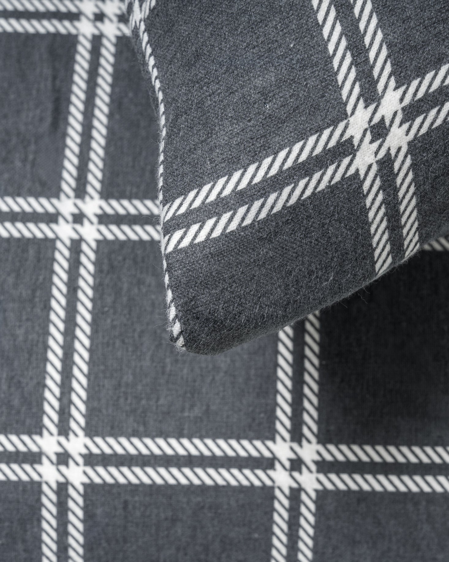 Funda nórdica franela Cuadro Nitari gris claro - PR