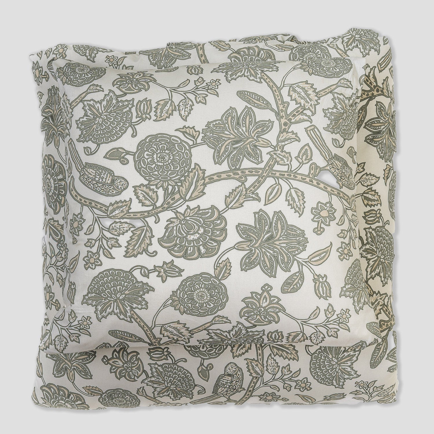 Capa de edredão de algodão Enelia verde seco - taupe - PR