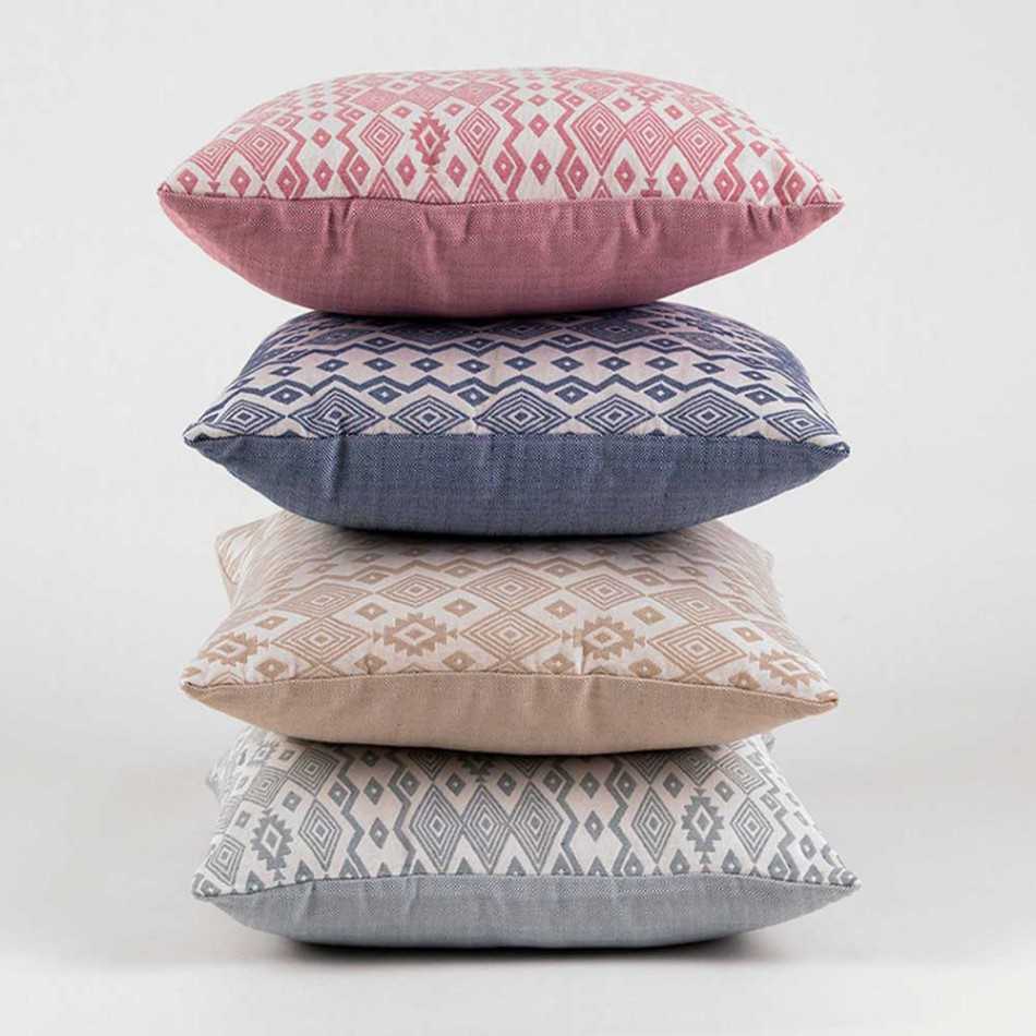 Cuscino jacquard New Madras smeraldo 45x45 - federa + imbottitura