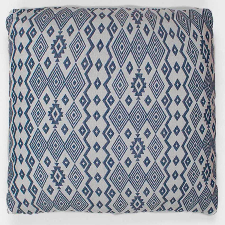 Cuscino jacquard New Madras blu 45x45 - Fodera + Imbottitura cuscini-quadrati-stampati