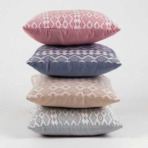 Cuscino jacquard New Madras blu 45x45 - federa + imbottitura