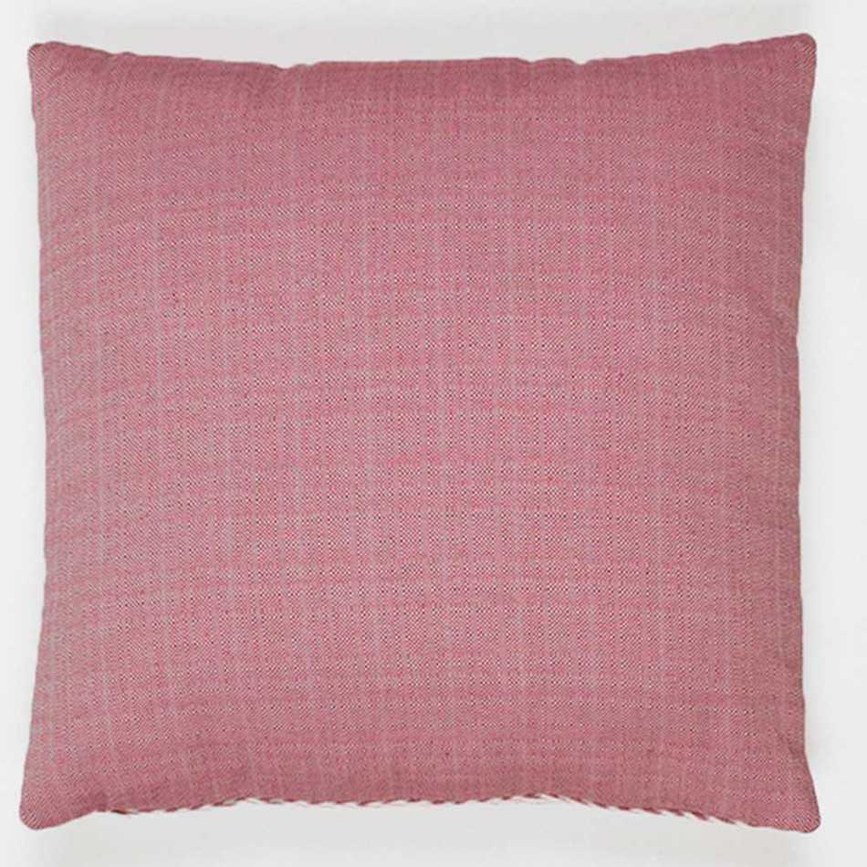 Cuscino jacquard New Madras rosa 45x45 - federa + imbottitura