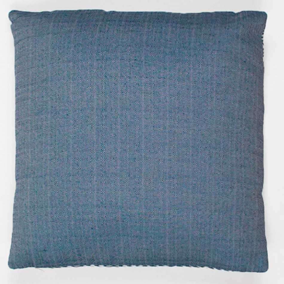 Cuscino jacquard Madras blu 45x45 - federa + imbottitura