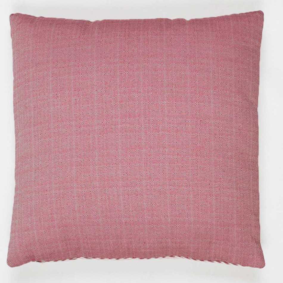 Cuscino jacquard Madras rosa 45x45 - federa + imbottitura
