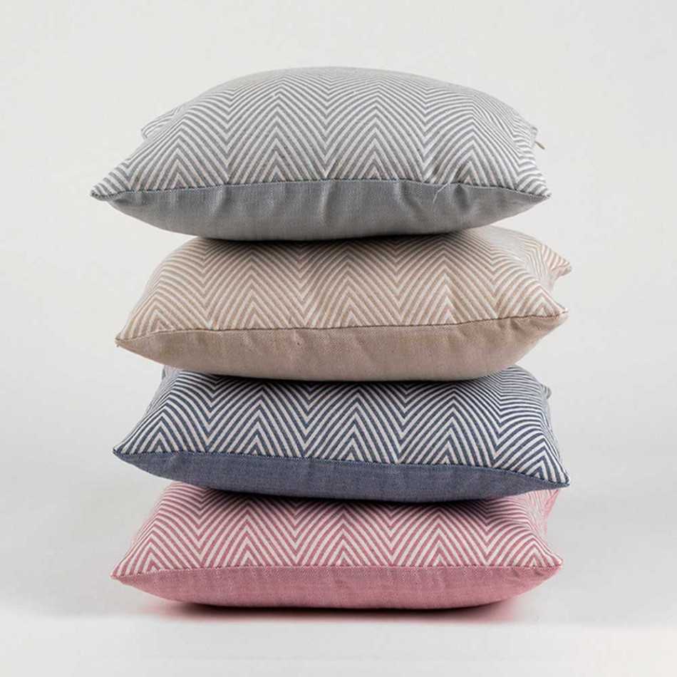 Cuscino jacquard Feli rosa 45x45 - federa + imbottitura