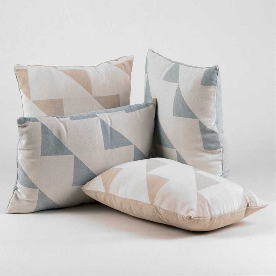 Cuscino jacquard Filing beige 45x45 - federa + imbottitura