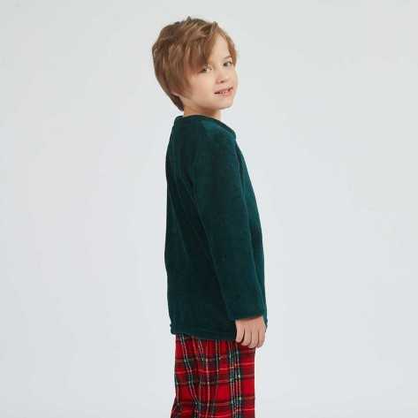 Pigiama pile coral bambino a Cuadrin rosso Taglia abbigliamento infantile 9 10 anni