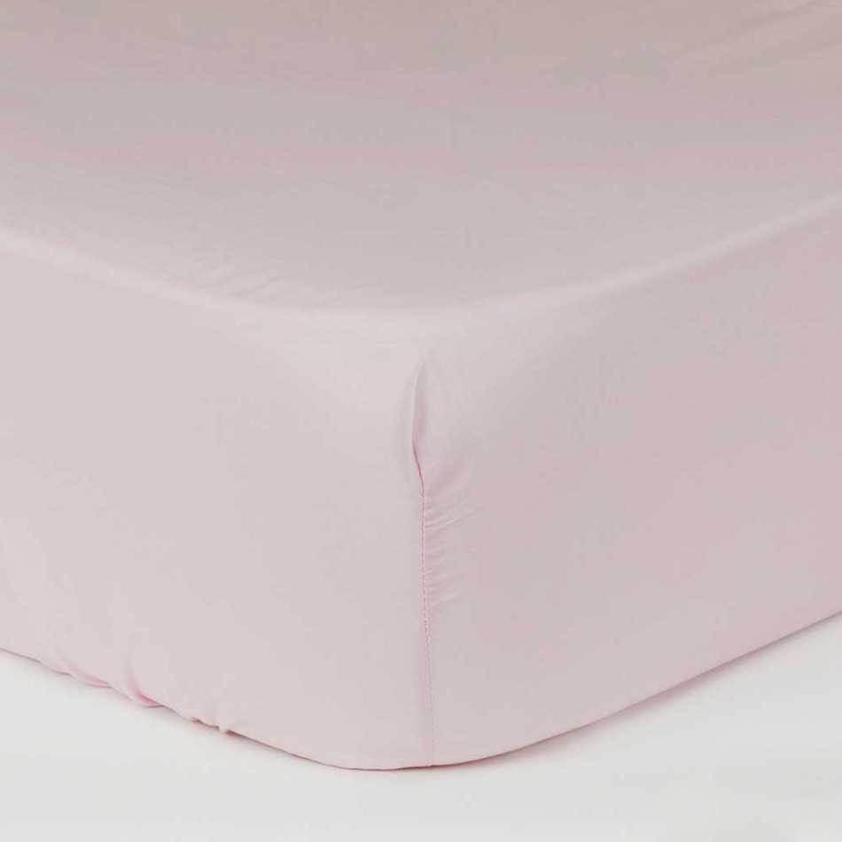 Lenzuolo sotto ad angoli per letto Singolo 100% Cotone Rosa letto-da-90