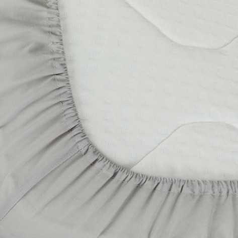 Lenzuolo inferiore cotone grigio perla singolo letto-da-90