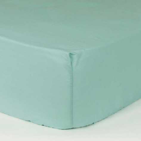 Lenzuolo inferiore cotone verde tiffany singolo letto-da-90