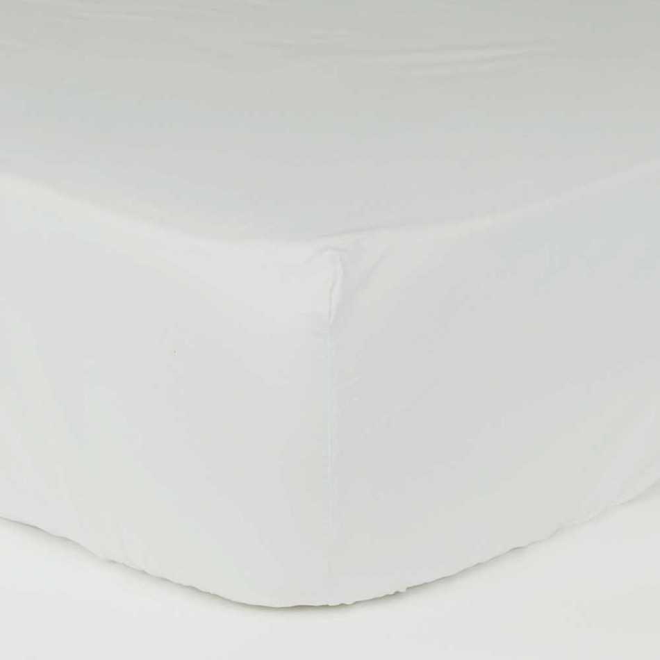 Lenzuolo inferiore cotone bianco piazza e mezzo letto-da-135