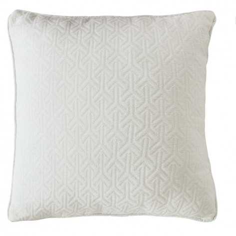 Cuscino jacquard ciniglia Flecha bianco antico 45x45 - federa + imbottitura