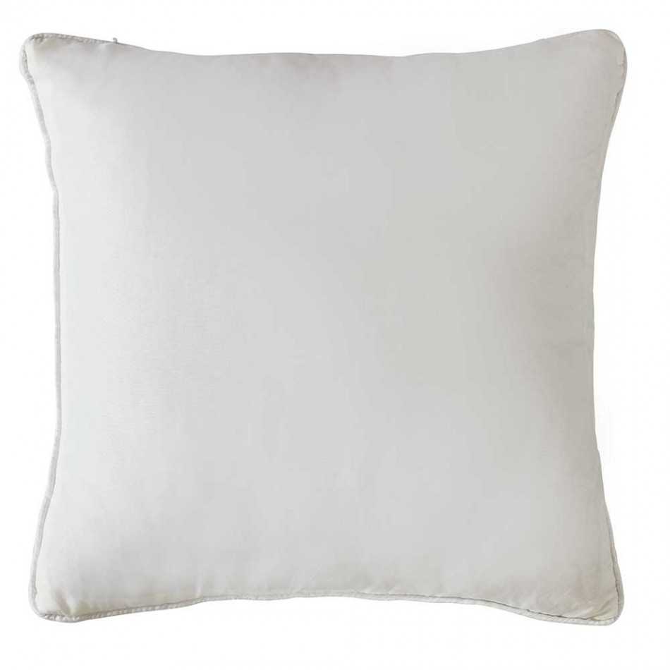 Cuscino jacquard ciniglia Flecha bianco antico 45x45 - federa + imbottitura