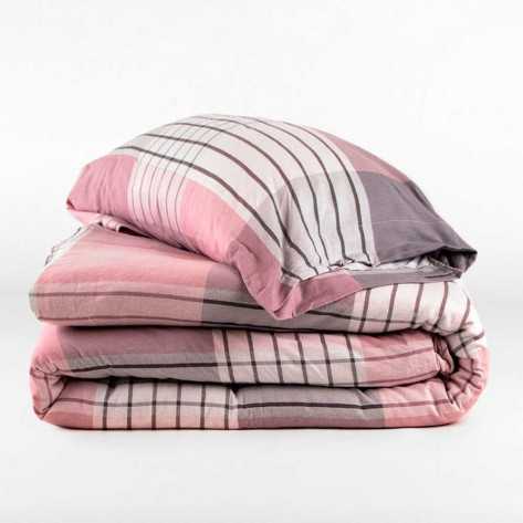 Copripiumino flanella Cuadro Vanesa malva rosa Copripiumino flanella Cuadro Vanesa malva rosa