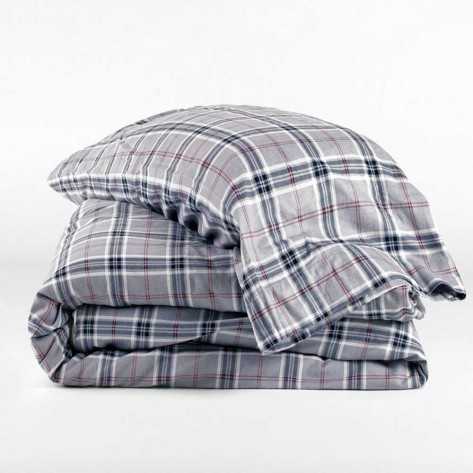 Copripiumino flanella Cuadro Víctor grigio perla Copripiumino flanella Cuadro Víctor grigio perla