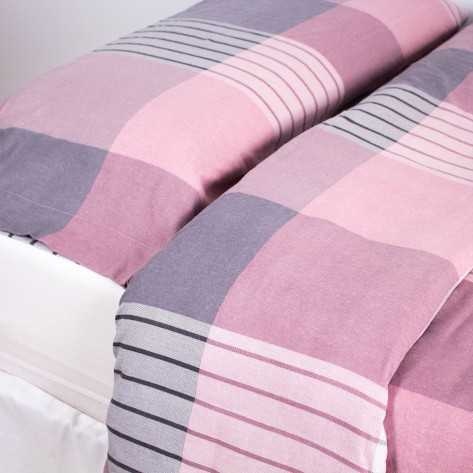 Copripiumino flanella Cuadro Vanesa malva rosa Copripiumino flanella Cuadro Vanesa malva rosa