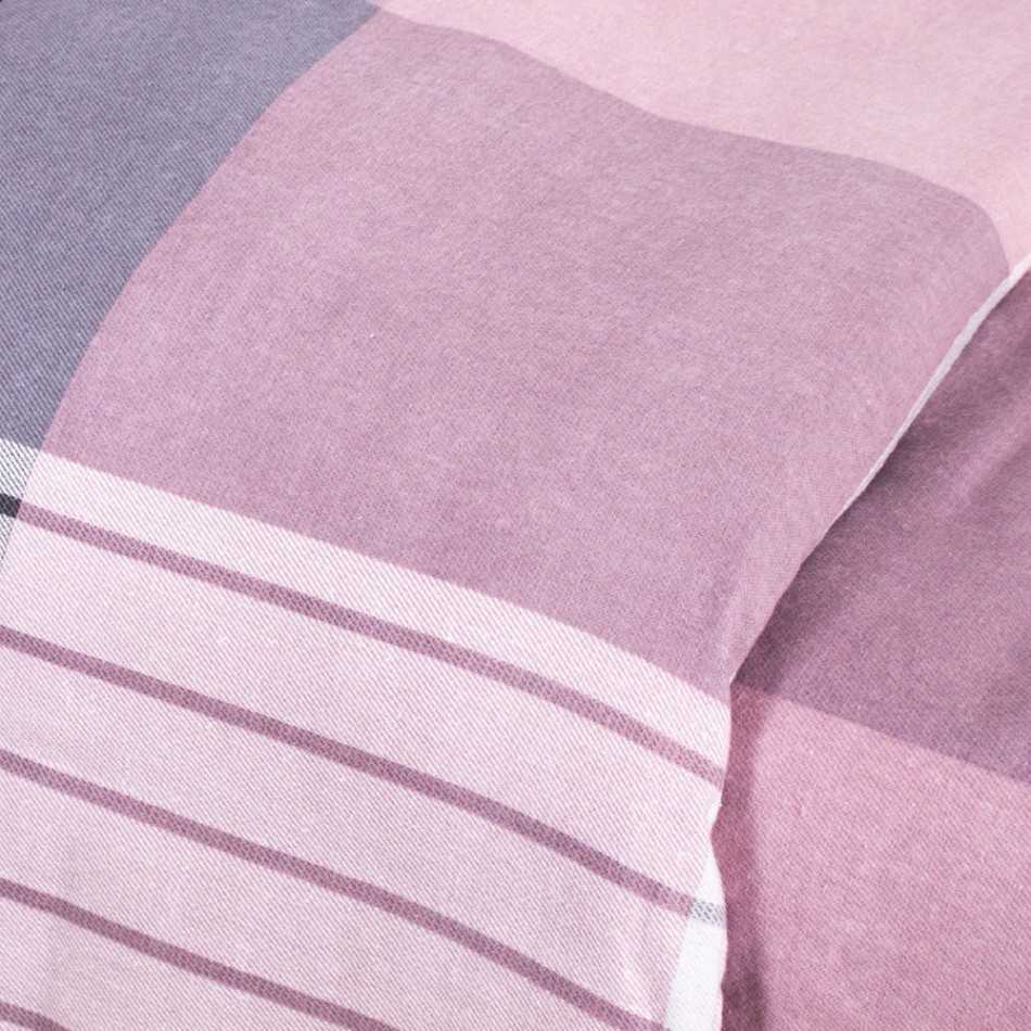 Copripiumino flanella Cuadro Vanesa malva rosa