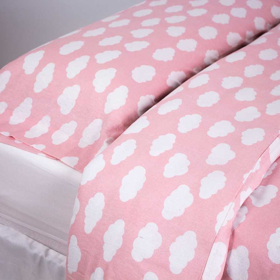 Copripiumino flanella Nube rosa