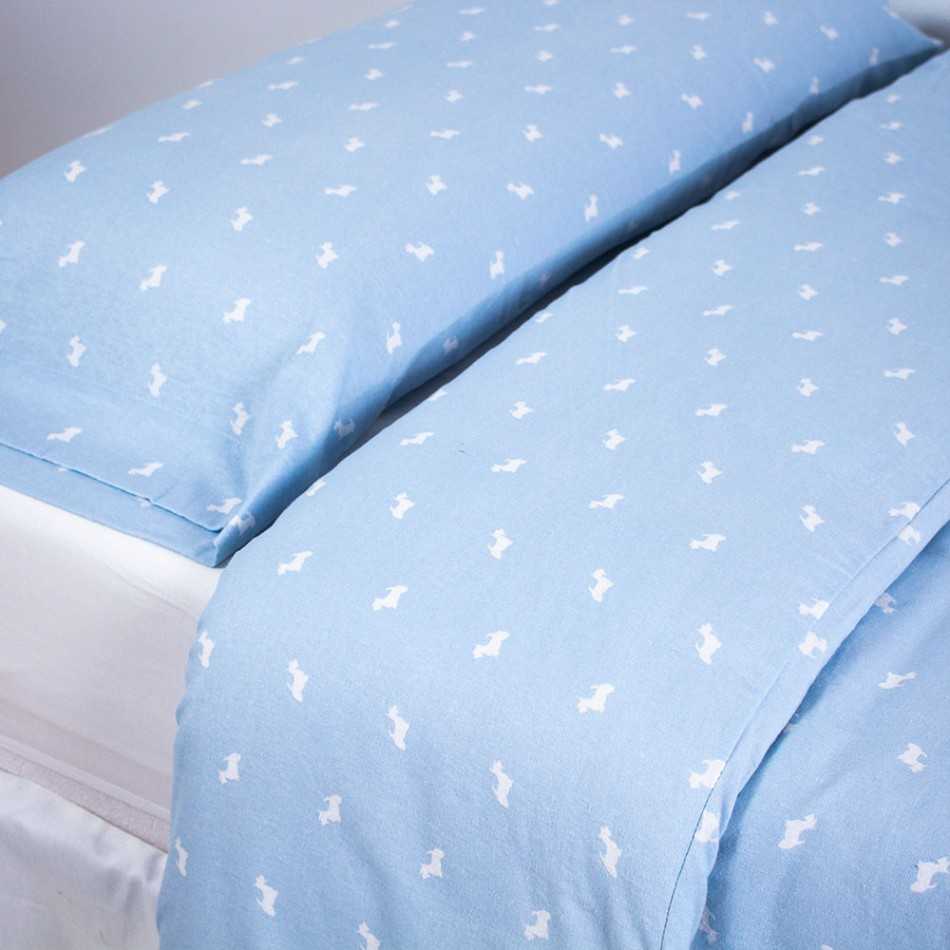 Copripiumino flanella Potter celeste