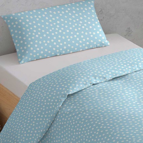 Copripiumino cotone Margherita celeste