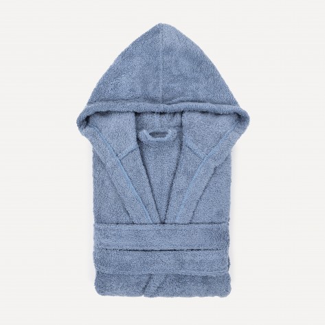 Accappatoio con cappuccio indaco 450gr unisex
