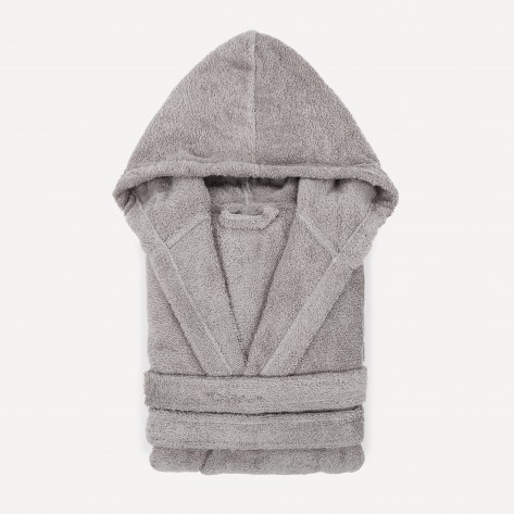 Accappatoio con cappuccio grigio perla 450gr unisex