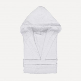 Accappatoio con cappuccio bianco 450gr unisex