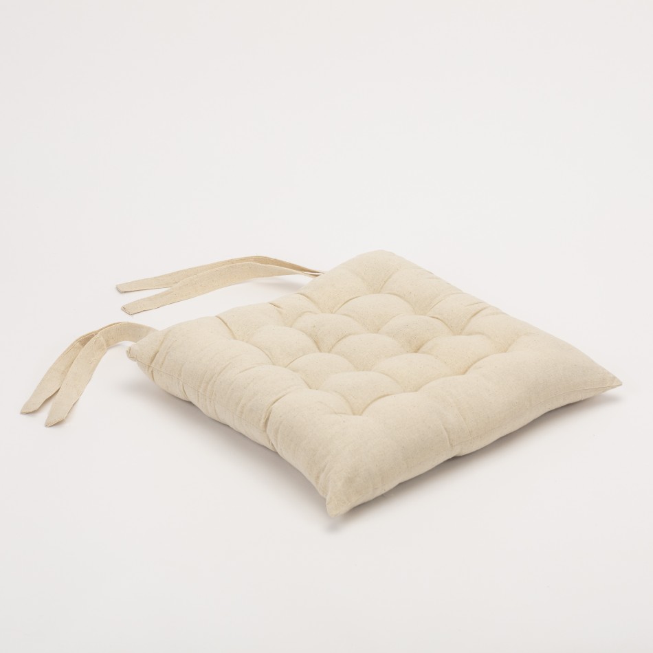 Cuscino per sedia cotone Tabita avorio 40x40 - fodera + imbottitura