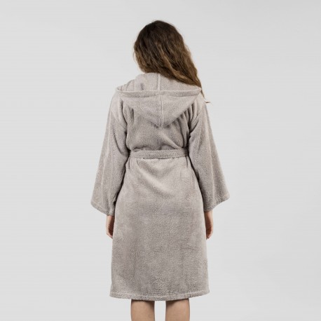 Accappatoio con cappuccio grigio perla 450gr unisex