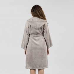 Accappatoio con cappuccio grigio perla 450gr unisex