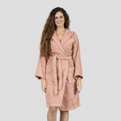 Accappatoio con cappuccio cipria 450gr unisex Accappatoio con cappuccio cipria 450gr unisex