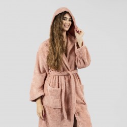 Accappatoio con cappuccio cipria 450gr unisex Accappatoio con cappuccio cipria 450gr unisex