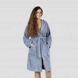 Accappatoio con cappuccio indaco 450gr unisex