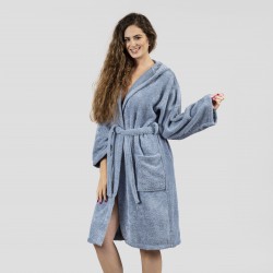 Accappatoio con cappuccio indaco 450gr unisex