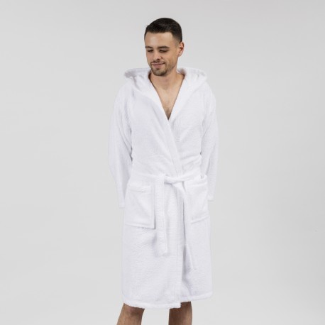 Accappatoio con cappuccio bianco 450gr unisex