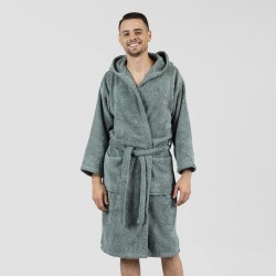 Accappatoio con cappuccio verde veronese 450gr unisex Accappatoio con cappuccio verde veronese 450gr unisex