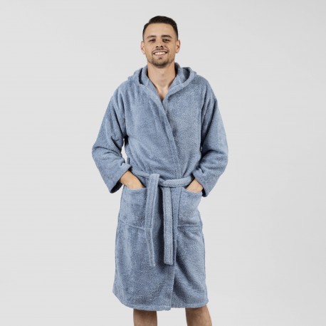 Accappatoio con cappuccio indaco 450gr unisex