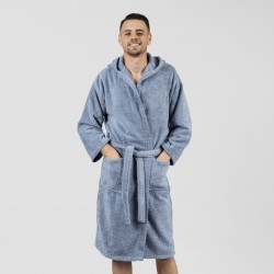 Accappatoio con cappuccio indaco 450gr unisex