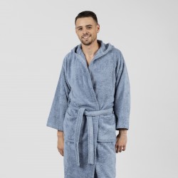 Accappatoio con cappuccio indaco 450gr unisex