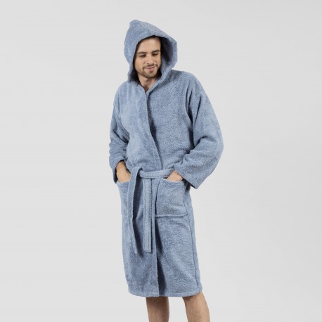 Accappatoio con cappuccio indaco 450gr unisex