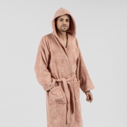 Accappatoio con cappuccio cipria 450gr unisex Accappatoio con cappuccio cipria 450gr unisex