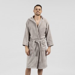 Accappatoio con cappuccio grigio perla 450gr unisex