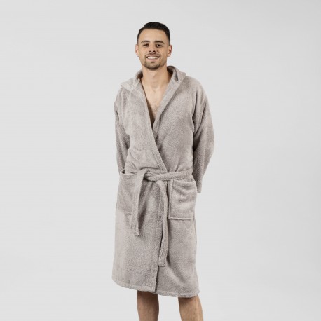 Accappatoio con cappuccio grigio perla 450gr unisex