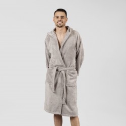 Accappatoio con cappuccio grigio perla 450gr unisex