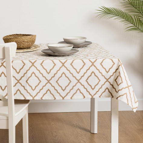 Tovaglia cotone Ascepio sabbia Tovaglia cotone Ascepio sabbia