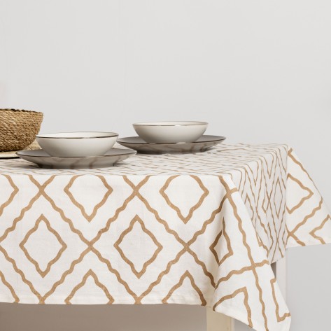 Tovaglia cotone Ascepio sabbia Tovaglia cotone Ascepio sabbia