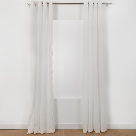 Tenda trasparente cotone bianco tende-trasparenti