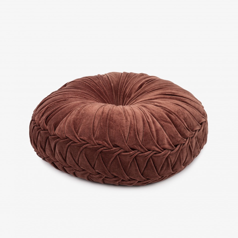 Cuscino velluto Flor cotone rame 45x45 - federa + imbottitura