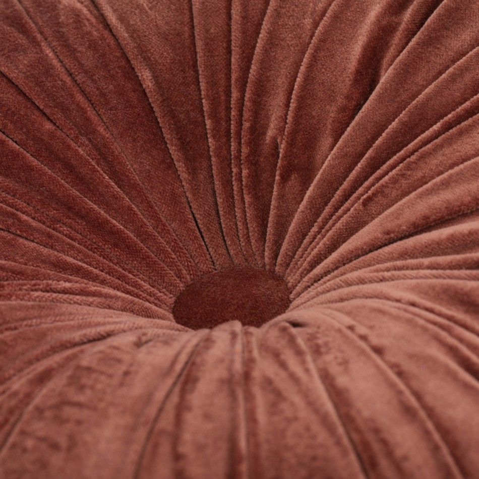 Cuscino velluto Flor cotone rame 45x45 - federa + imbottitura