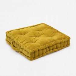 Cuscino per sedia velluto cotone senape 50x50 - fodera + imbottitura cuscini-per-sedie